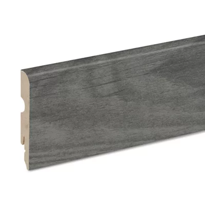 Plinthe décor imitation chêne gris foncé 2 frises L. 220 x - H. 8 cm x Ép. 13 mm