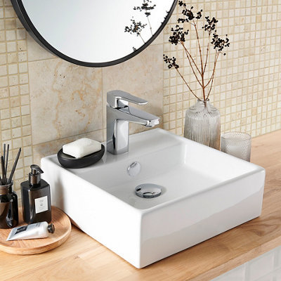 Mosaïque Travertin en pierre naturelle beige - l. 30,5 x L. 30,5 cm