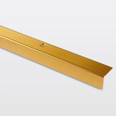 Nez de marche aluminium effet laiton long. 900 x larg. 25 x ép. 20 mm