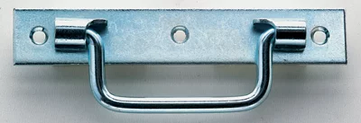 Poignée à platine en acier zingué - Blanc - L. 140 x l. 25 mm