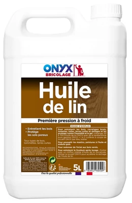 Huile de lin entretien, protection bois, carrelages, tomettes - 5 L