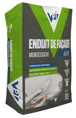 Enduit de façade monocouche allégé blanc 25kg