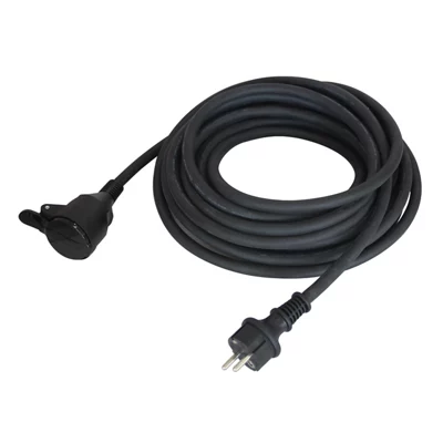 Rallonge noire à clapet 10 m NF - 3G2,5 mm²