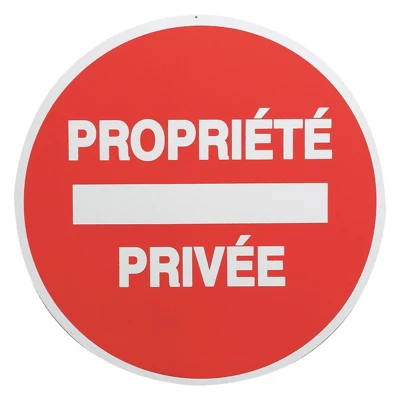 Panneau signalétique rond ø 28 cm "propriété privée"