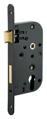 Serrure à encastrer axe 50 mm plus gâche en acier embouti