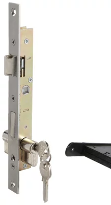 Serrure à encastrer axe 10,5 mm 2,1 x10,5 cm en acier, inox, alliage et laiton nickelé