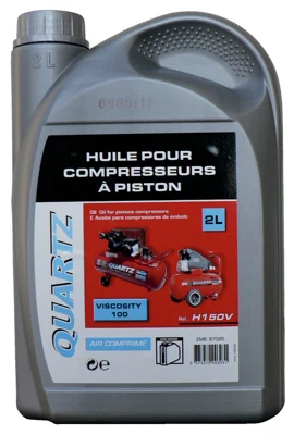 Huile pour compresseur à piston, pour la lubrification du groupe de compression, en bidon de 1 L.