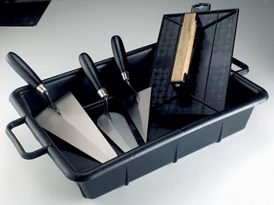 Kit de maçon (1 auge , 1 taloche, 1 truelle ronde, 1 éponge cimentier)