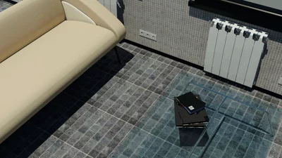 Mosaïque pierre naturelle marbre "King blue" gris anthracite - l. 30 x L. 30 cm - Carreaux 4,8 x 4,8 cm