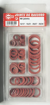 Coffret d'assortiment de 65 joints en fibre