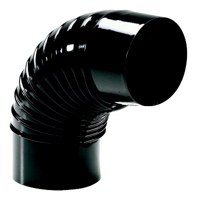 Coude à 90 degrés émaillé - Noir - Ø 150 mm