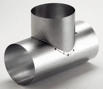 Raccord en T mâle pour le raccordement de 3 gaines de ventilation d’air chaud
