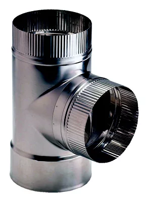 Té en Inox brillant - Ø 125 mm - 90 °