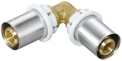 Coude égal à sertir pour tube multicouche Ø 16 mm