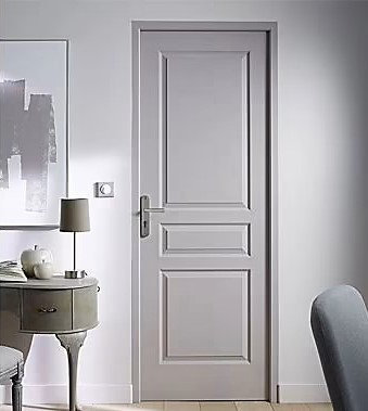 Bloc porte intérieur 3 panneaux blanc 83 cm poussant droit
