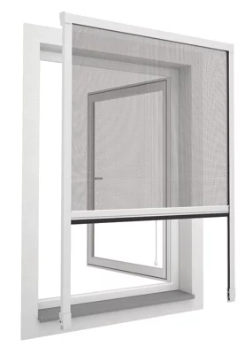 Store moustiquaire fenêtre recoupable en aluminium - L. 80 X H. 130 CM