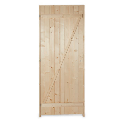 Bloc-porte de service en sapin du nord droite