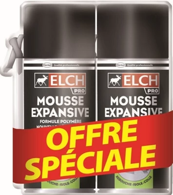 Lot 2 mousses expansive, rebouchage, isolation thermique et phonique - 300 ml