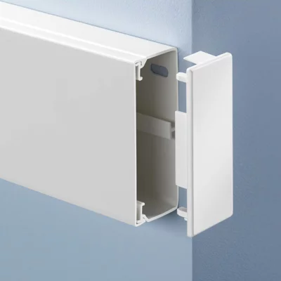 Lot de 2 embouts de finition blancs 40x90 mm