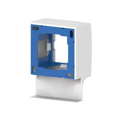 Adaptateur d'appareillage blanc 45 x 45 mm sur moulure 10 x 30 mm