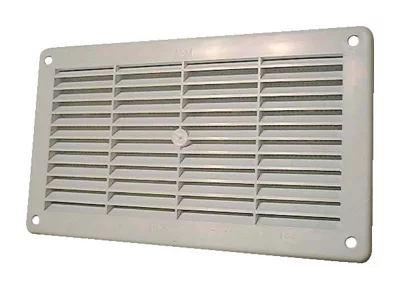 Grille PVC encastrable blanche - 370 x 123 mm