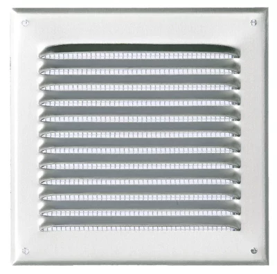 Grille à persiennes en alu anodisé à visser - 165 x 165 mm