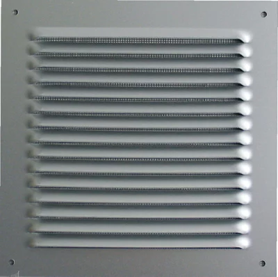 Grille d'aération grise en alu 190 x 190 mm