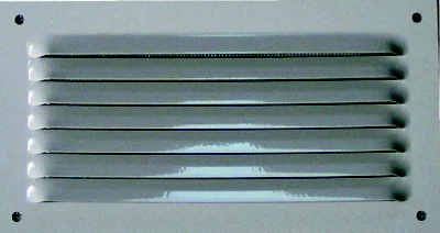 Grille métal horizontale alu blanc - 190 x 100 mm