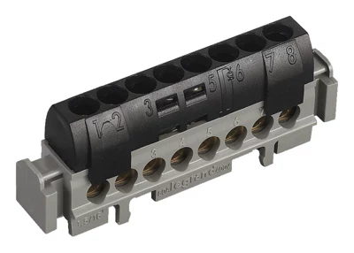 Bornier 8 bornes phase câble 1,5mm² à 16mm².