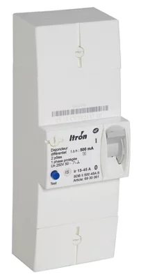 Disjoncteur d'abonné 500 mA monophasé ITRON différentiel instantané pour tarif bleu réglable