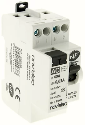 Interrupteur différentiel 30 mA 40A type AC