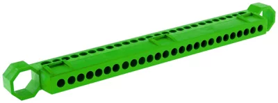 Bornier terre 13 connexions - Vert