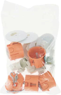 Lot de 5 kits de point de centre DCL, une douille de type E27 et une fiche, Prof. 50 mm par point