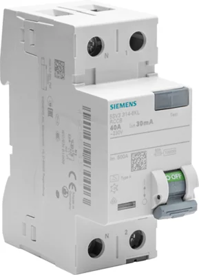 Interrupteur différentiel 30 mA 40A type A.