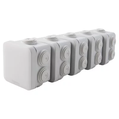 Lot de 5 boîtes de dérivation carrées 65 x 65 mm