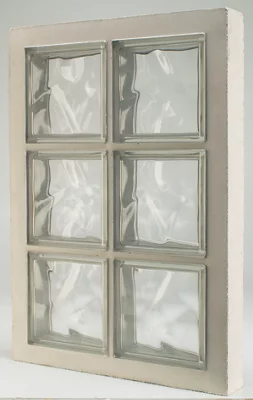 Panneau préfabriqué 6 briques de verre - H. 47 x l. 67 x Ép. 8 cm