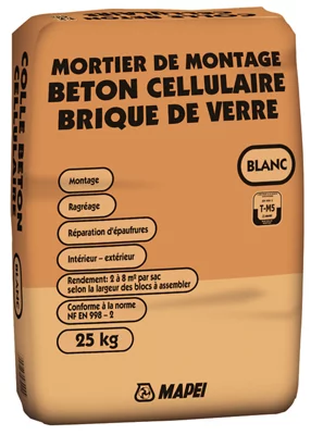 Colle béton cellulaire et pavé de verre intérieur et extérieur, sac de 25 kg