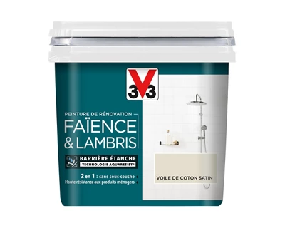 Peinture de rénovation faïence et lambris acrylique satin voile de coton 0,75 L