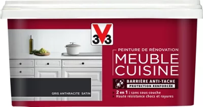 Peinture de rénovation meubles cuisine acrylique satin gris anthracite 2 L
