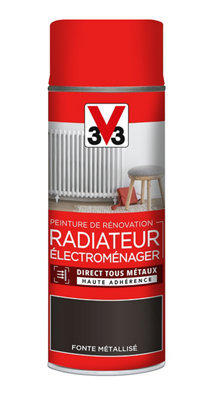 Aérosol de peinture de rénovation radiateur et électroménager acrylique métallisé fonte 400 ml