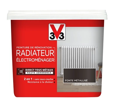 Peinture de rénovation radiateur et électroménager acrylique métallisé fonte 0,75 L