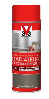 Aérosol de peinture de rénovation radiateur et électroménager acrylique métallisé inox 400 ml
