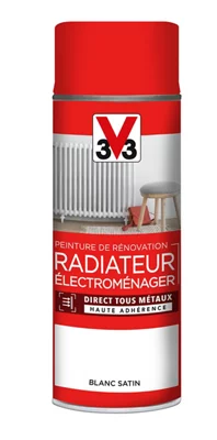 Aérosol de peinture de rénovation radiateur et électroménager acrylique satin blanc 400 ml