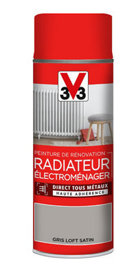 Aérosol de peinture de rénovation radiateur et électroménager acrylique satin gris galet 400 ml