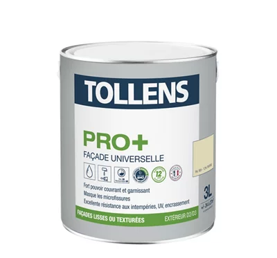 Peinture façade ton pierre mat Tollens Pro 3L