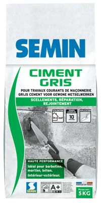Ciment gris pour travaux de maçonnerie - sac de 5 kg
