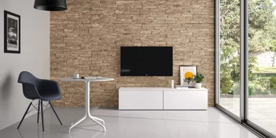 Plaquette de parement en béton "Madera" beige Multi-dimensions x Ép. 8 à 23 mm