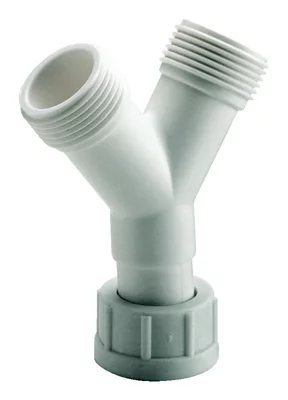 Raccord de jonction Y pour l'alimentation en eau de deux machines, écrou femelle/mâle Ø 20-27 mm