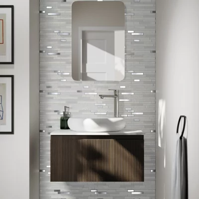 Mosaïque "Cagliari" blanc - l. 30 x L. 30 cm