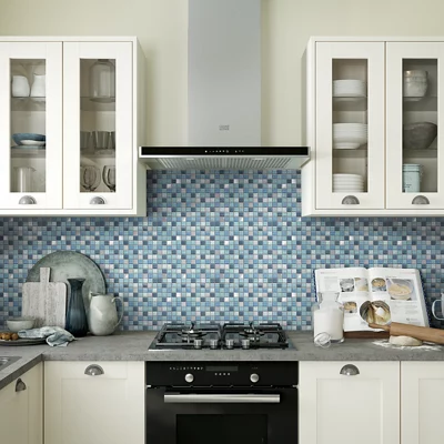 Mosaïque "Lizon" mix bleu - l. 30 x L. 30 cm